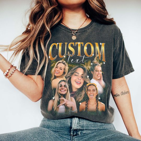 Discover Custom Graphic Photo Vintage Washed Shirt, Family Bootleg Graphic Unisex T-Shirt