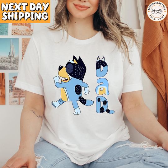 Discover Blue Dog Dad Shirt, Blue Dog Cartoon, Mother's Day Gift For Her