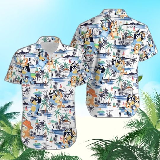 Discover BlueyDad Summer Hawaiian Shirt, BlueyDad Cute Hawaiian Shirt