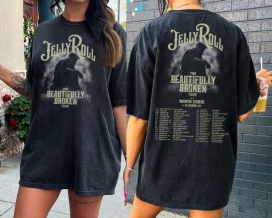 Discover Jelly Roll The Beautifully Broken Tour 2024 Shirt, Jelly Roll 2024 Tour Shirt