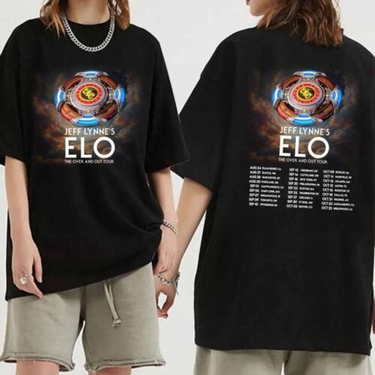 Discover Jeff Lynne s ELO - The Over and Out Tour 2024 Shirt  Jeff Lynne s ELO Band Fan S