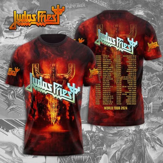 Discover Judas Priest Invincible Shield Concert 2024 US Tour 3D T-Shirt