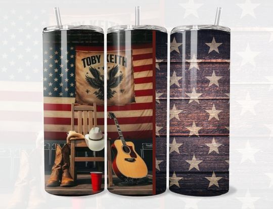 Discover Toby Keith Tumbler with Lid and Straw