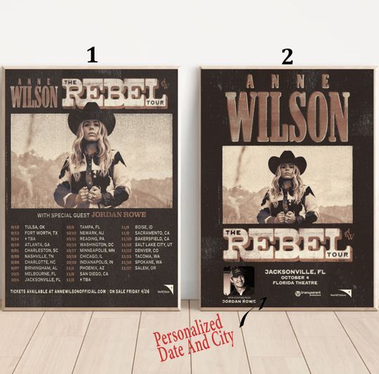 Discover Custom Anne Wilson The REBEL Tour 2024 Poster