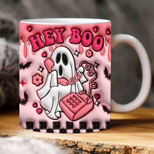 Discover 3D Hey Boo Inflated Mug for Halloween