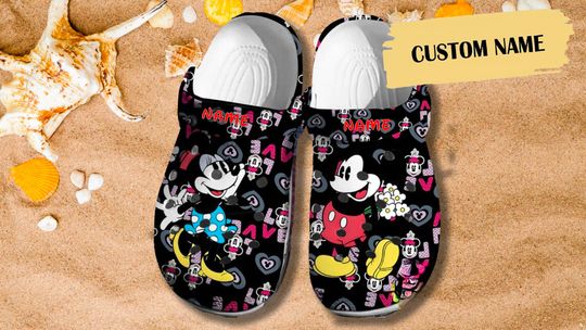 Discover Delight 3D Clog Shoes, Cute Couple Mouse Clogs, Summer Vacation Travel Beach Trip