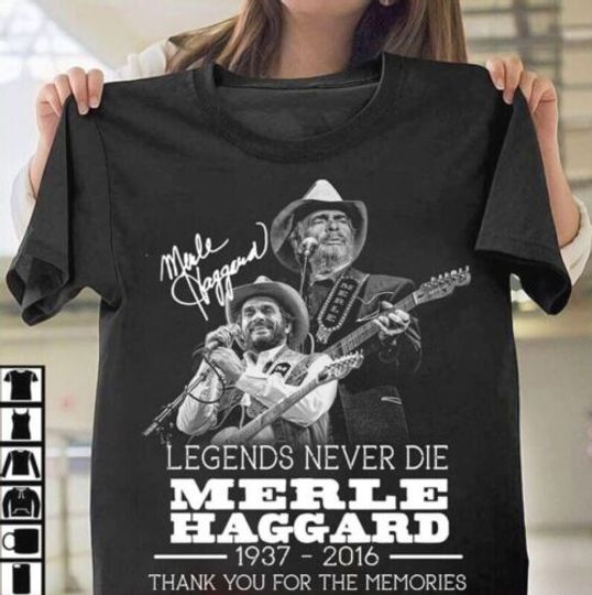 Discover Vintage Merle Haggard Memories Signed Men T-Shirt