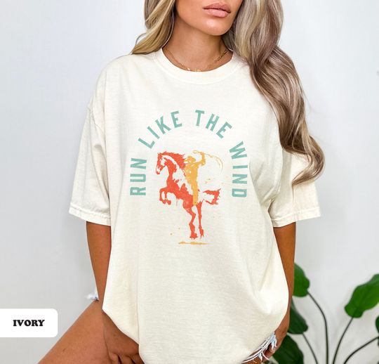 Discover Run Like the Wind T-Shirt, Cowboy Shirt, Vintage T-shirt