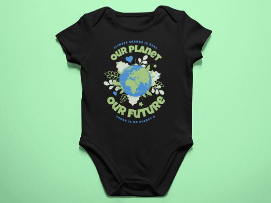 Discover Our Planet, Our Future: Climate Change Baby Onesie