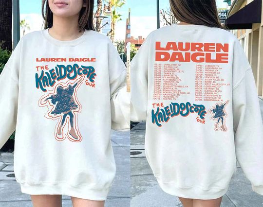 Discover 2024 Lauren Daigle The Kaleidoscope Tour Png, Lauren Daigle Concert Sweatshirt