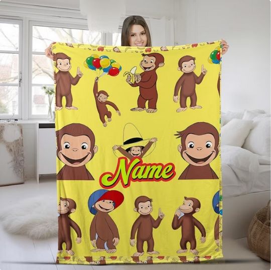 Discover Curious George Blanket, Personalized Curious George Blanket