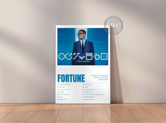 Discover Fortune Chris Brown Album Poster, Music Hip Hop Chris Brown Poster