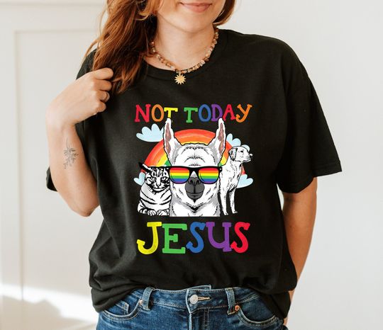 Discover Not Today Jesus T-shirt, Not Today Jesus LGBT T-shirt, Pride Month T-shirt