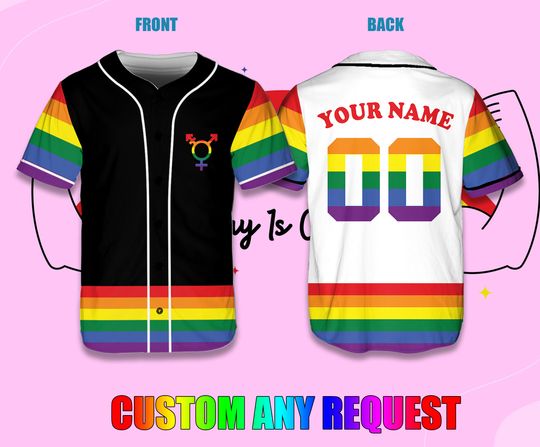 Discover Custom LGBTQ Pride Month Baseball Jersey Personalized LGBTQ
