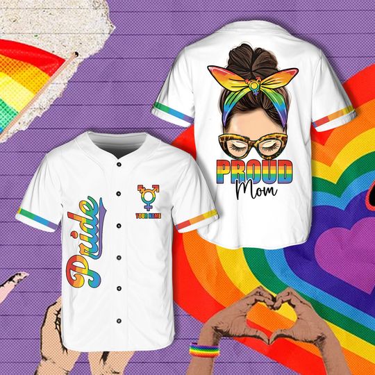 Discover Custom LGBTQ Pride Month Baseball Jersey Personalized LGBTQ Lesbian Gay Transgender