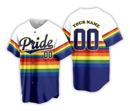 Discover Personalized LGBTQ Baseball Jersey Custom Pride Month Shirt Rainbow Matching