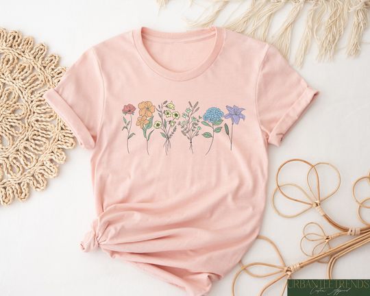 Discover Pride Wildflowers Shirt, Rainbow Flower T-Shirt, LGBTQ Pride Shirt