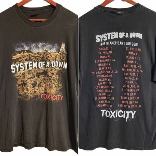 Discover Vintage System Of Down Toxicity Tour Las Vegas Sick New World 2024 T-Shirt