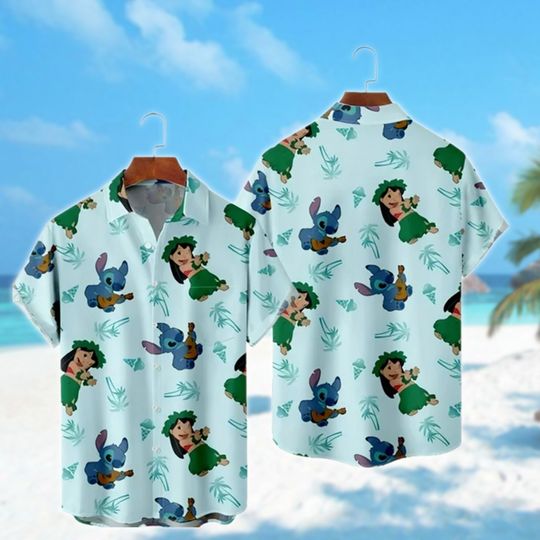 Discover Blue Dog Hawaiian Shirt, Cute Monsters Hawaii Shirt
