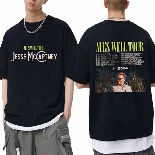 Discover Jesse McCartney All's Well Tour 2024 Shirt, Jesse McCartney Fan Shirt