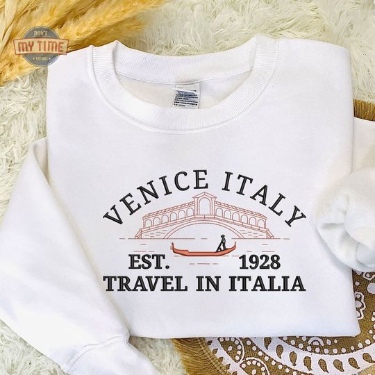 Discover Embroidered Venice Italy Sweatshirt - Italy Gift Sweatshirt