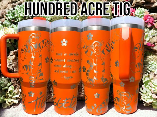Discover 40 oz Tig inspired Tumbler with Handle - Laser engraved tumbler with lid and straw