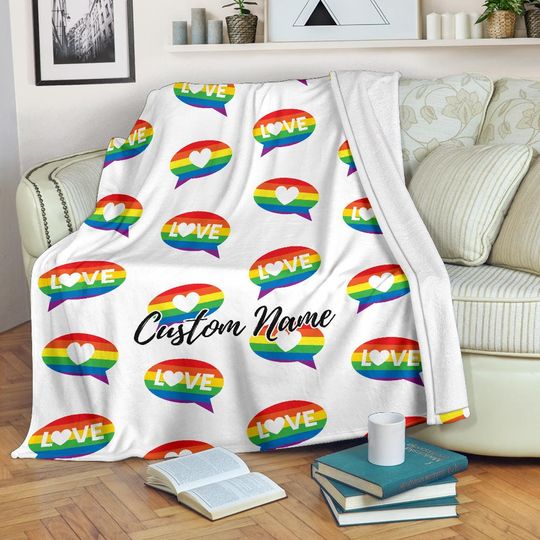 Discover LGBT Custom Name Throw Blankets, Gay Throw Blankets, LGBT Gift