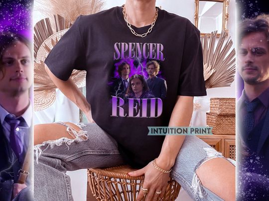 Discover Spencer Reid Purple Galaxy Vintage T-Shirt Design