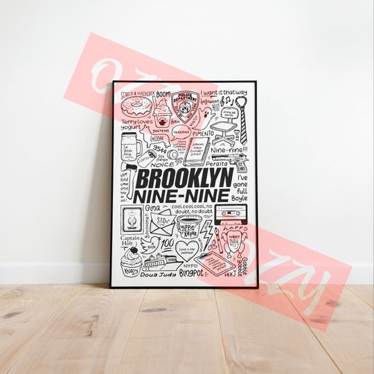 Discover Brooklyn Nine Nine Doodle , Midcentury Art, Minimalist Art