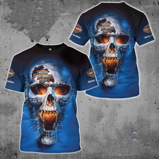 Discover Skull Ley Davidson Men's All Over Print
