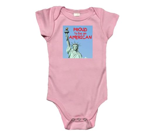 Discover Proud American * short sleeve patriotic baby onesie