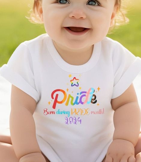Discover This adorable onesie has Pride all over it!  Show the world