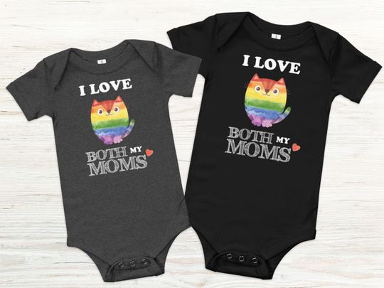 Discover LGBT Two Moms Gift Onesie | I Love Both My Moms