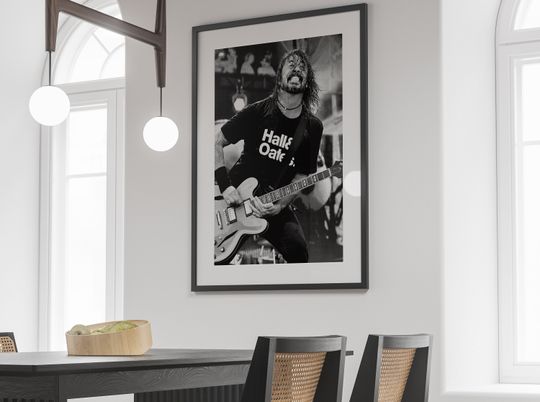 Discover D Grohl Guitar Poster, Black and White