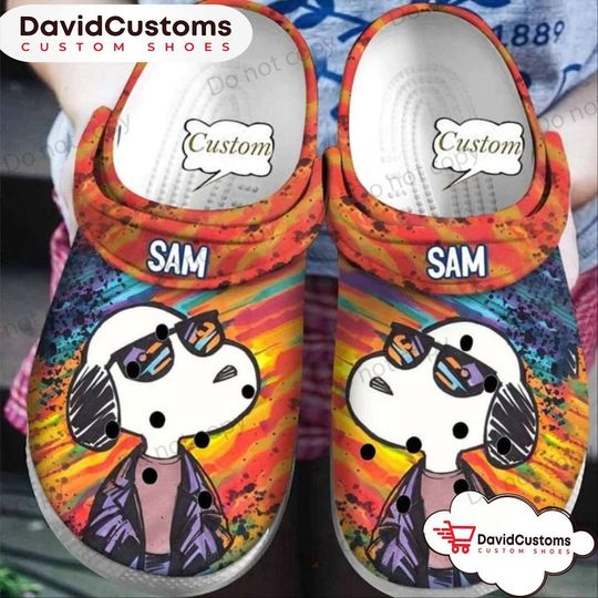 Discover Custom Name Snoopy Color Clog, Classic Clog