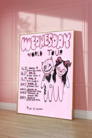 Discover Wednesday Band World Tour 2024 poster  - home decor