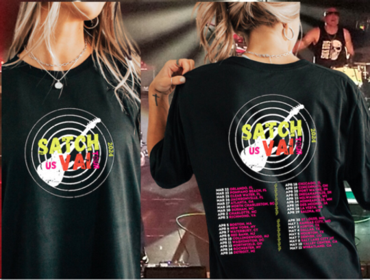 Discover Joe satriani & Steve vai satchvai US tour 2024 T-shirt