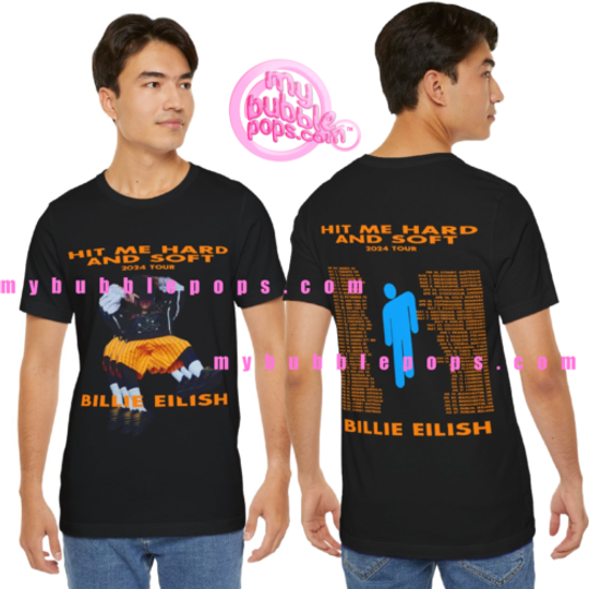 Discover Billie Eilish Hit Me Hard and Soft 2024 Tour Double Sided Unisex Shirt