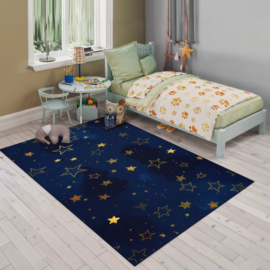 Discover Bright Stars Kids Room Rug and Galaxy Decor