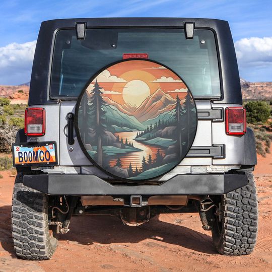 Discover Boho Mountains Spare Tire Cover