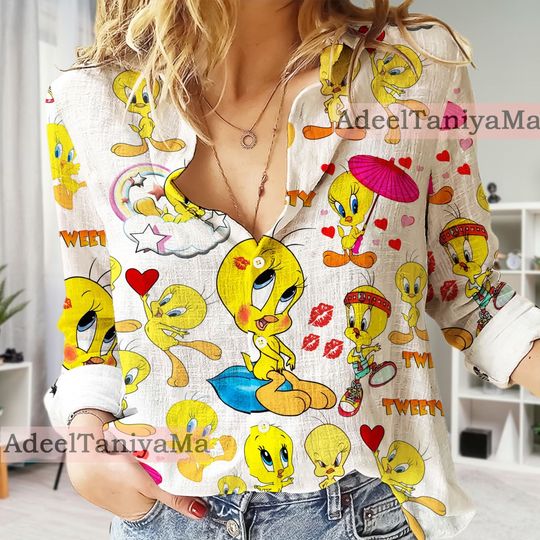 Discover Tweety Bird Vintage Women Casual Shirt, Tweety Bird Vintage Shirt