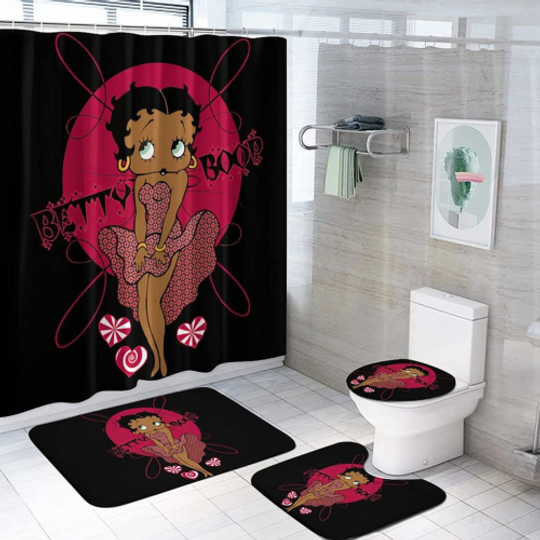 Discover Cartoon Gift Betty Boop The Black Skin Bathroom Set.