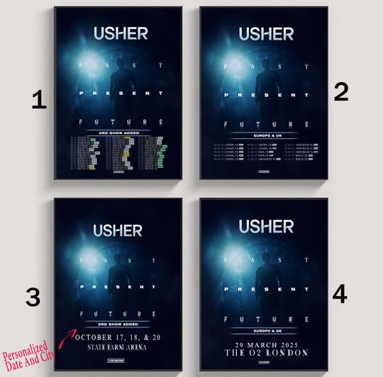 Discover Usher Past Present Future Tour 2024 Poster