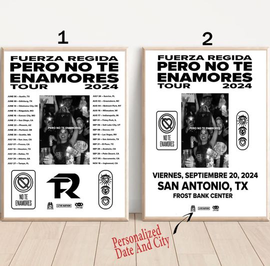 Discover Custom Fuerza Regida - Pero No Te Enamores Tour 2024 Poster