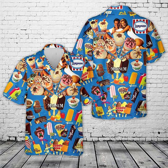 Discover Vintage 90s Ice Cream Beach Hawaiian Shirt - Nostalgic Ice Cream Style