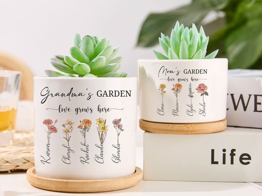Discover Grandma Gifts,Personalized Flower Pot,Grandmas Garden