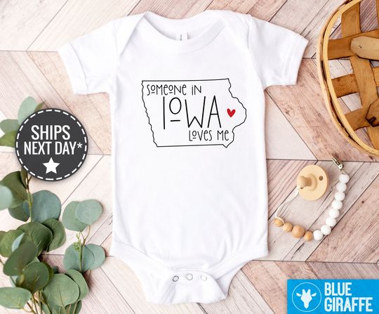 Discover Someone In Iowa Loves Me Baby Onesie