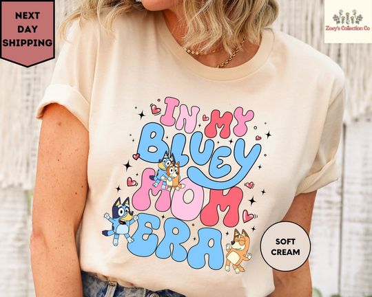Discover In My BlueyDad Mom Era Shirt, Family Shirt, Mum BlueyDad Birthday Party Shirt