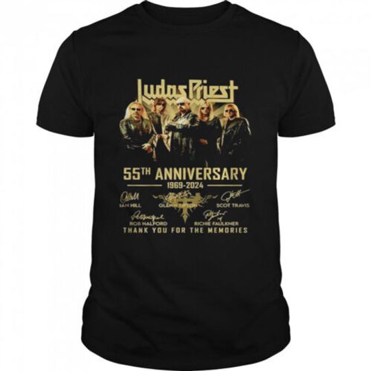 Discover Judas Priest 55th Anniversary 1969-2024 Thank You T-shirt