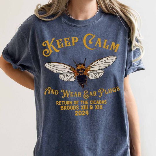 Discover Cicada Shirt Keep Calm and Wear Ear Plugs 2024, Cicada Concert Tour 2024